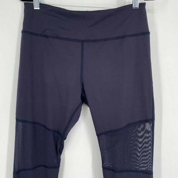 Varley Sycamore Mesh-Panel Compressive Stretch Athletic Tights Blue Women Large - Picture 2 of 12